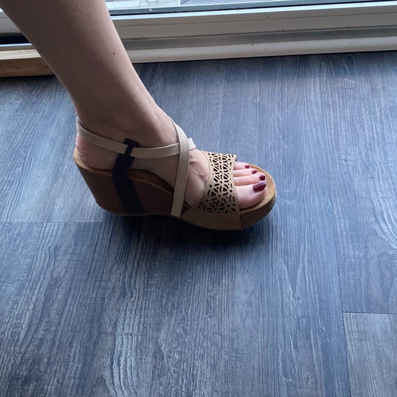 BioNatura Beige and Brown Leather Wedge Sandals - Picture 1 of 11